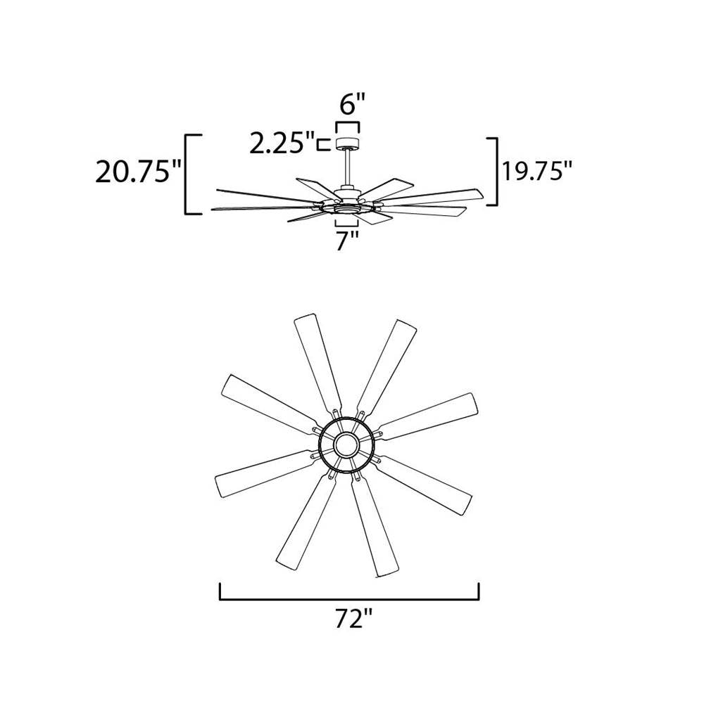 Maxim Lighting 88878BKNAB Black,Natural Aged Brass Helm-indoor Ceiling Fan Image 2