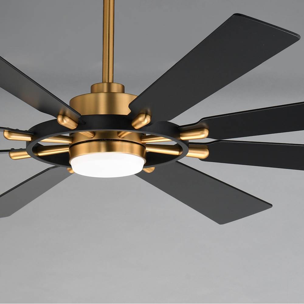 Maxim Lighting 88878BKNAB Black,Natural Aged Brass Helm-indoor Ceiling Fan Image 3