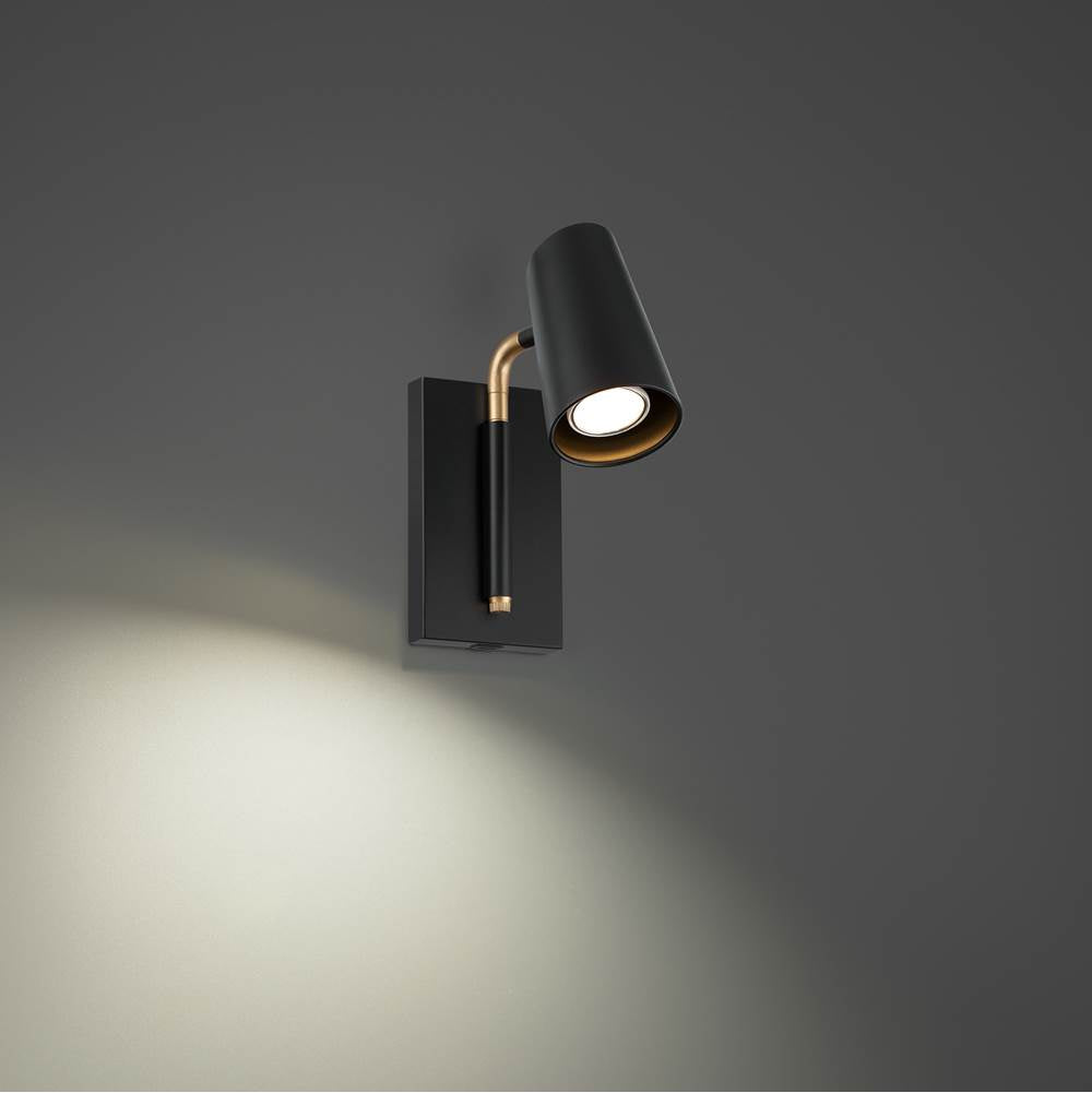 Modern Forms Stylus 8'' Led Indoor Bed Task Light 3000k In Black And Gold