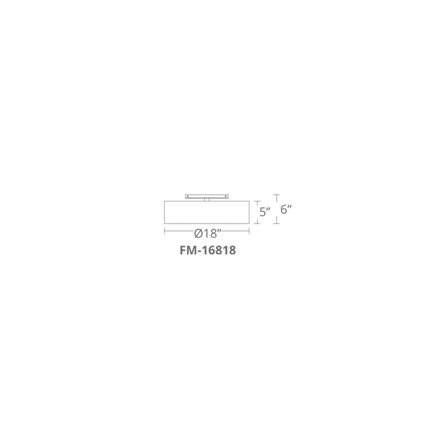 Modern Forms FM-16818-BN Brushed Nickel Metropolis 18'' Led Semi-flush Mount Light 3000k In Brushed Nickel Image 2