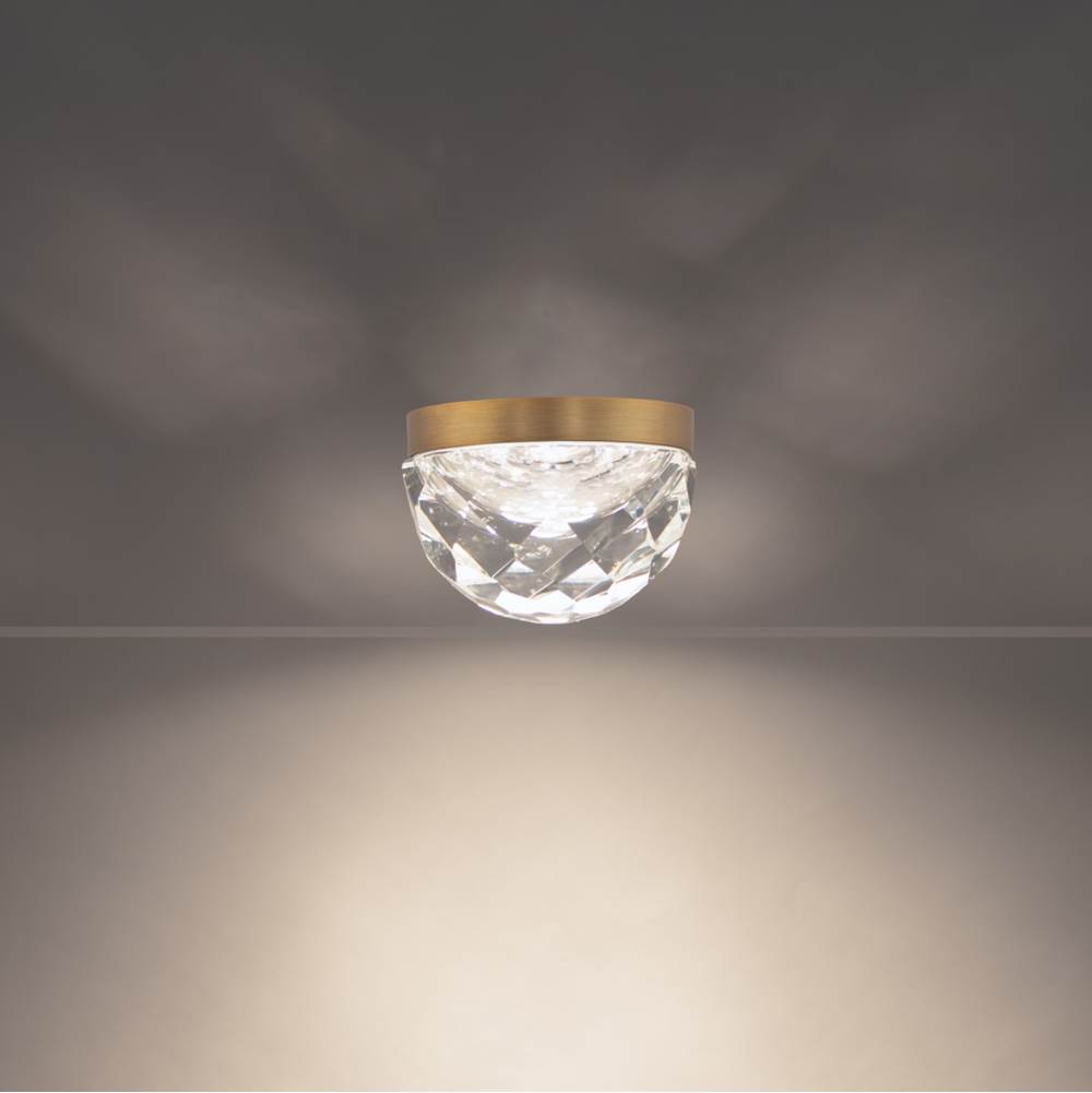 Modern Forms Cascade 6'' Led Flush Mount Light 3500k In Aged Brass