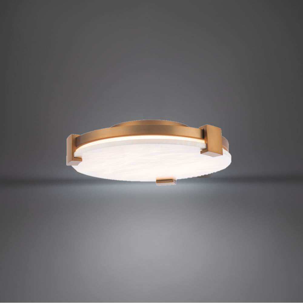 Modern Forms Catalonia 17'' Led Flush Mount Light 3000k In Aged Brass