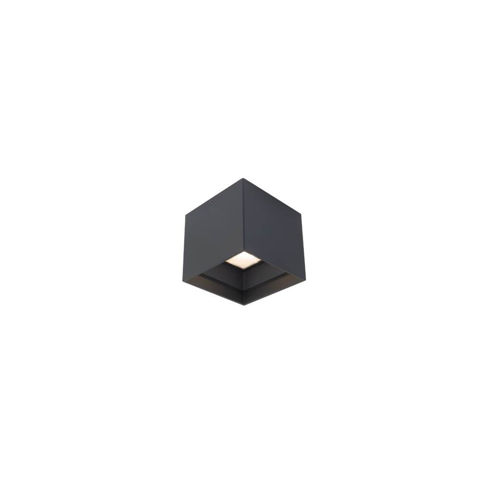 Modern Forms Kube 5'' Led Outdoor Flush Mount Light 3000k In Black