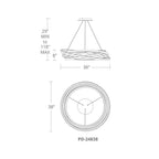 Modern Forms PD-24838-TT Titanium Veloce 38'' Led Chandelier Light 3000k In Titanium Image 2