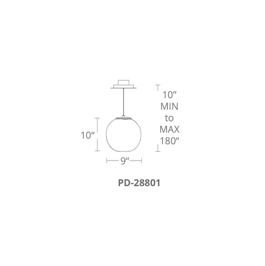 Modern Forms PD-28801-BN Brushed Nickel Cosmic 10'' Led Mini Pendant Light 3000k In Brushed Nickel Image 2