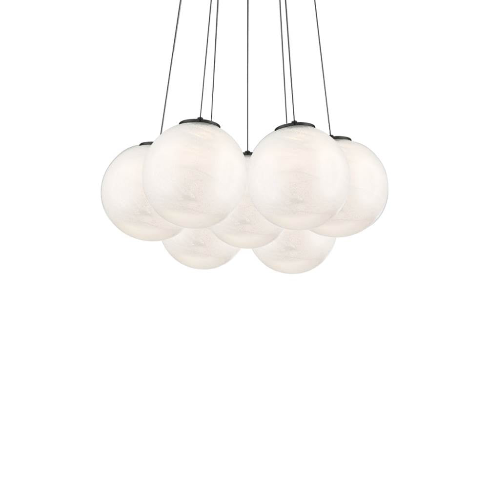 Modern Forms Cosmic 7 Light Led Multi-light Pendant Light 3000k In Black