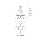 Modern Forms PD-28807-BN Brushed Nickel Cosmic 27'' Led Chandelier Light 3000k In Brushed Nickel Image 2