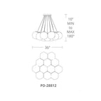 Modern Forms PD-28812-BN Brushed Nickel Cosmic 36'' Led Chandelier Light 3000k In Brushed Nickel Image 2
