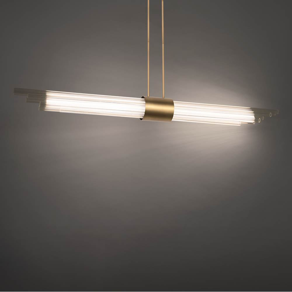 Modern Forms Luzerne 56'' Led Indoor Linear Pendant Light 3000k In Aged Brass