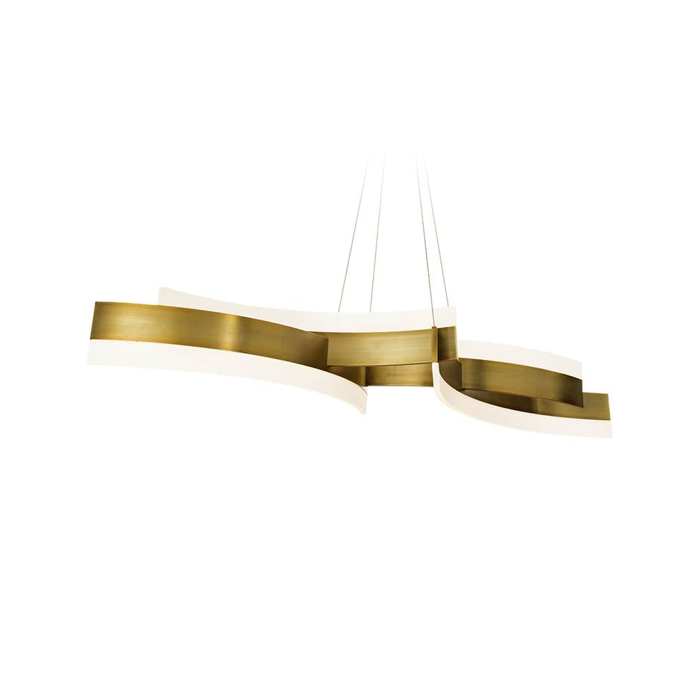 Modern Forms Arcs 58'' Led Linear Pendant Light 3000k In Aged Brass