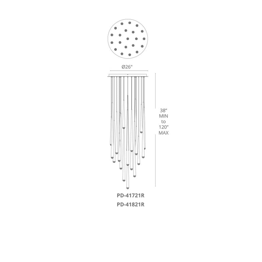 Modern Forms PD-41821R-BK Black Cascade 26'' Led Multi-light Pendant Light 3500k In Black Image 2