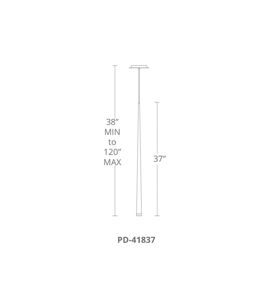 Modern Forms PD-41837-BK Black Cascade 37'' Led Mini Pendant Light 3500k In Black Image 2