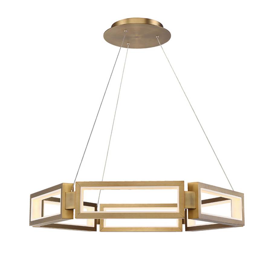 Modern Forms PD-50835-AB Aged Brass Mies 36'' Led Chandelier Light 3000k In Aged Brass Image 1