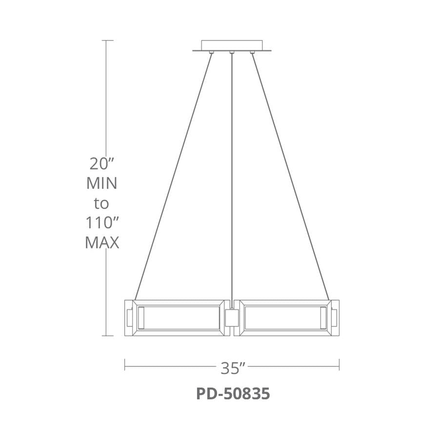 Modern Forms PD-50835-AB Aged Brass Mies 36'' Led Chandelier Light 3000k In Aged Brass Image 2