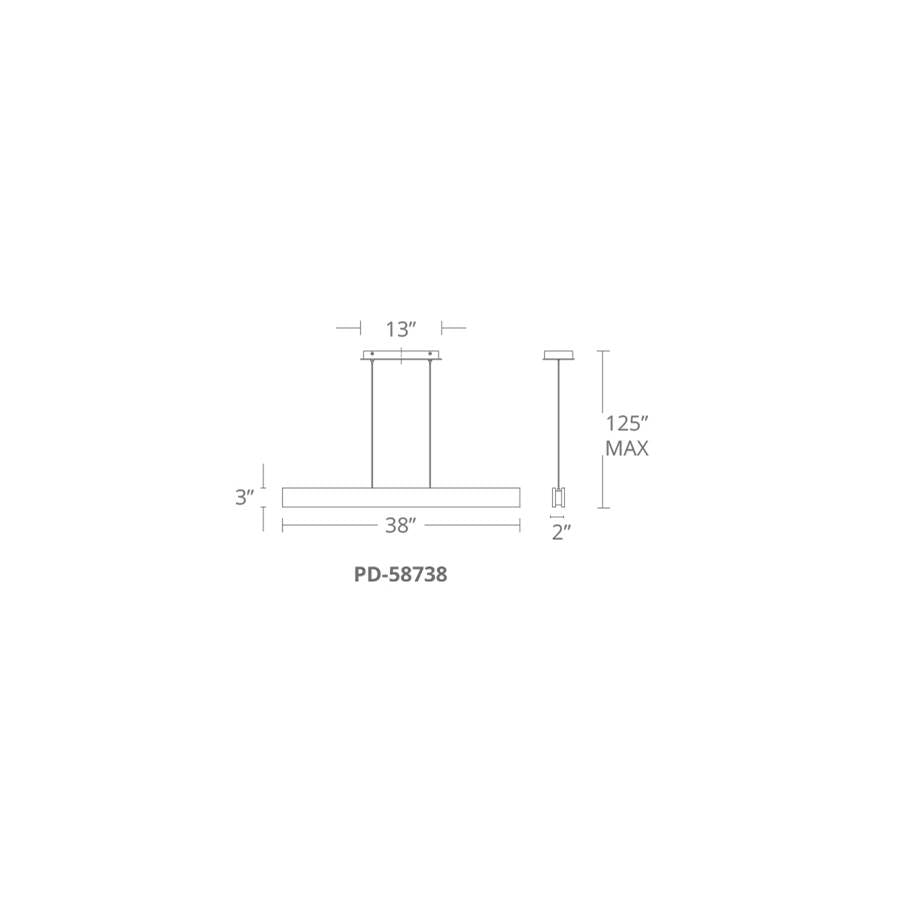 Modern Forms PD-58738-WAL Walnut Drift 38'' Led Linear Pendant Light 3000k In Walnut Image 2