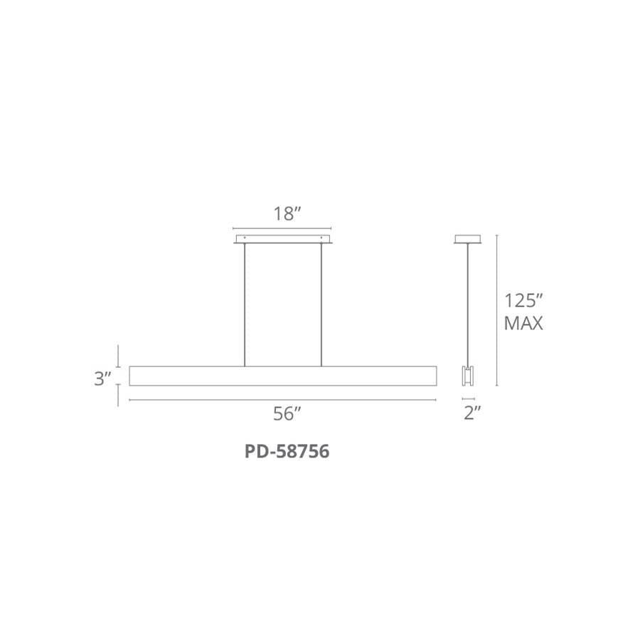 Modern Forms PD-58756-DW Dark Walnut Drift 56'' Led Linear Pendant Light 3000k In Dark Walnut Image 2