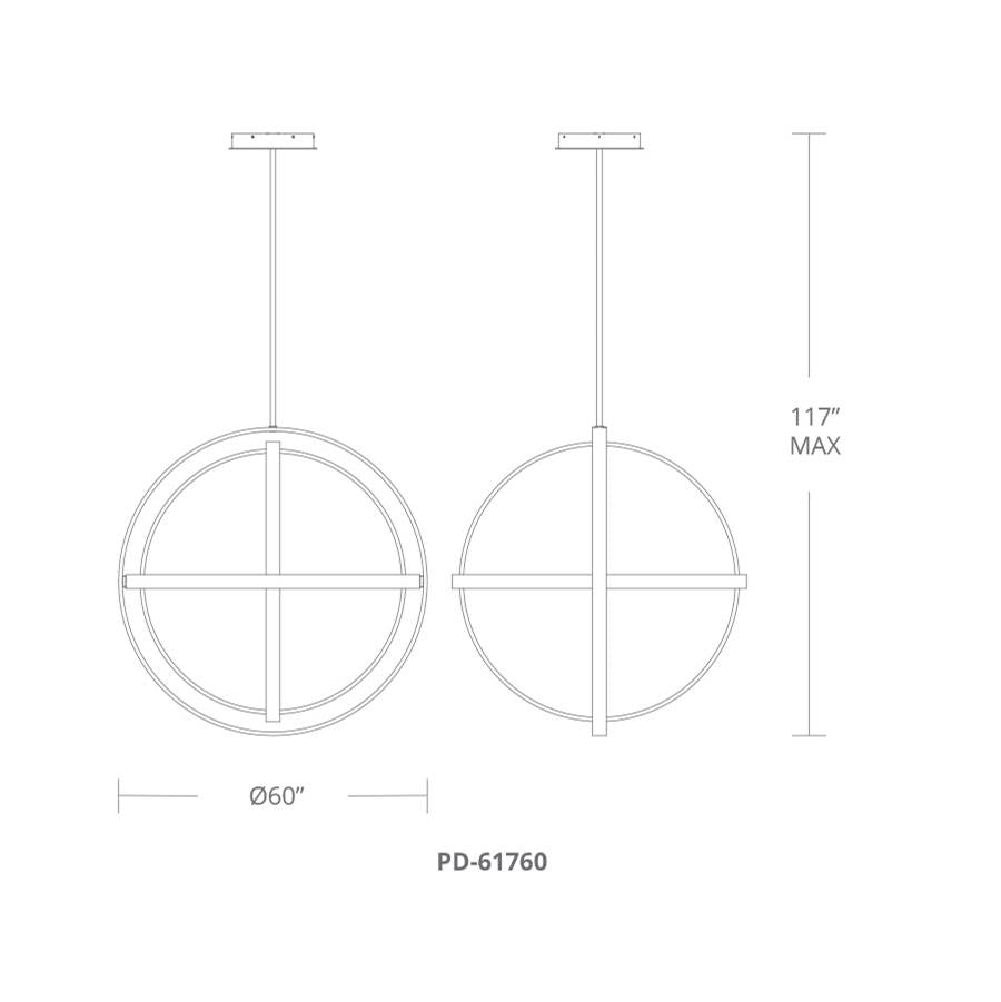 Modern Forms PD-61760-TT Titanium Kinetic 60'' Led Chandelier Light 3500k In Titanium Image 2