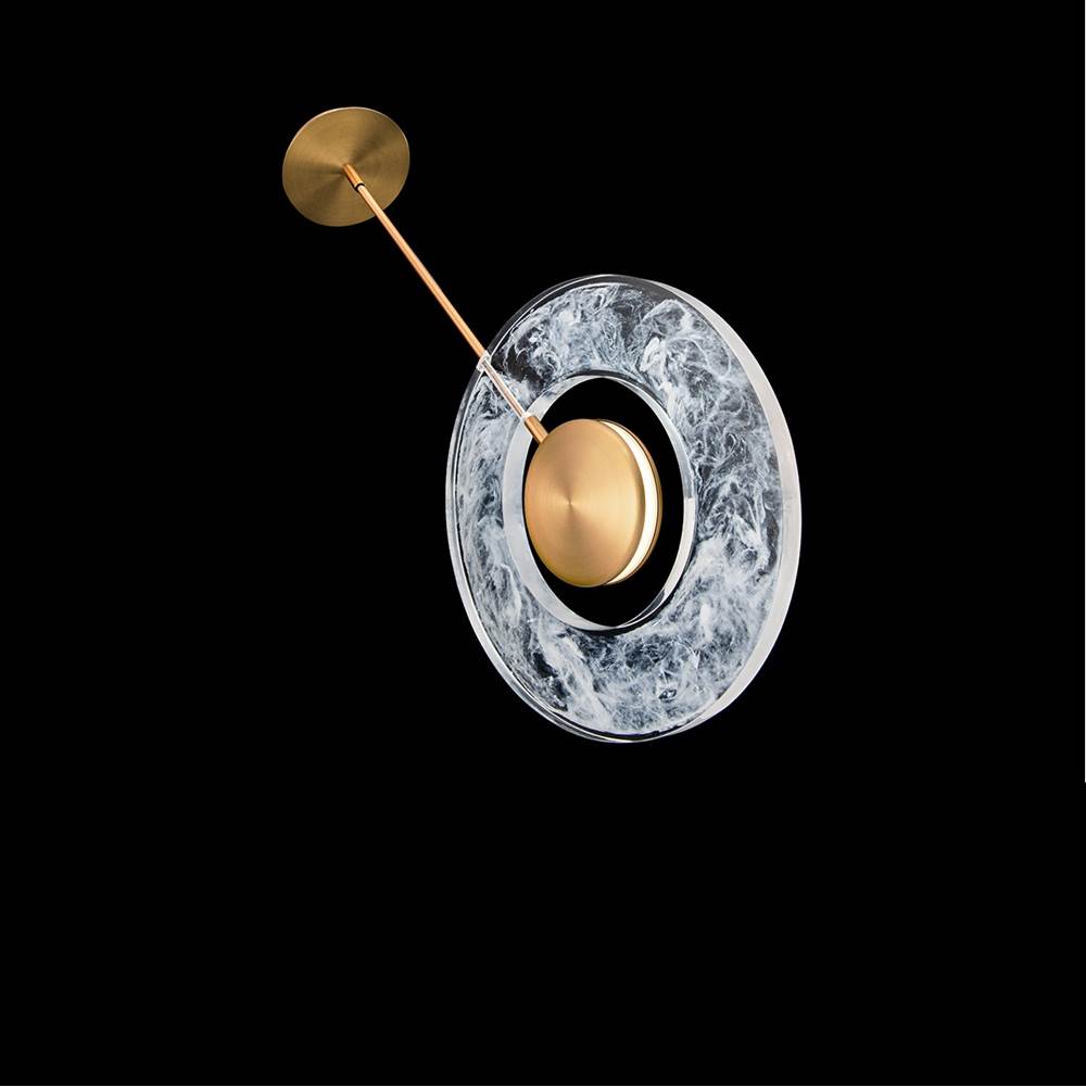 Modern Forms Cymbal 14'' Led Mini Pendant Light 3000k In Aged Brass