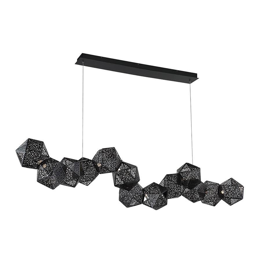 Modern Forms PD-62864-BK Black Riddle 64'' Led Linear Pendant Light 3000k In Black Image 1