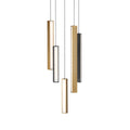 Modern Forms Chaos 17'' Led Multi-light Pendant Light 3000k In Black/aged Brass And Black