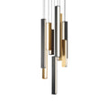 Modern Forms Chaos 17'' Led Multi-light Pendant Light 3000k In Black/aged Brass And Black