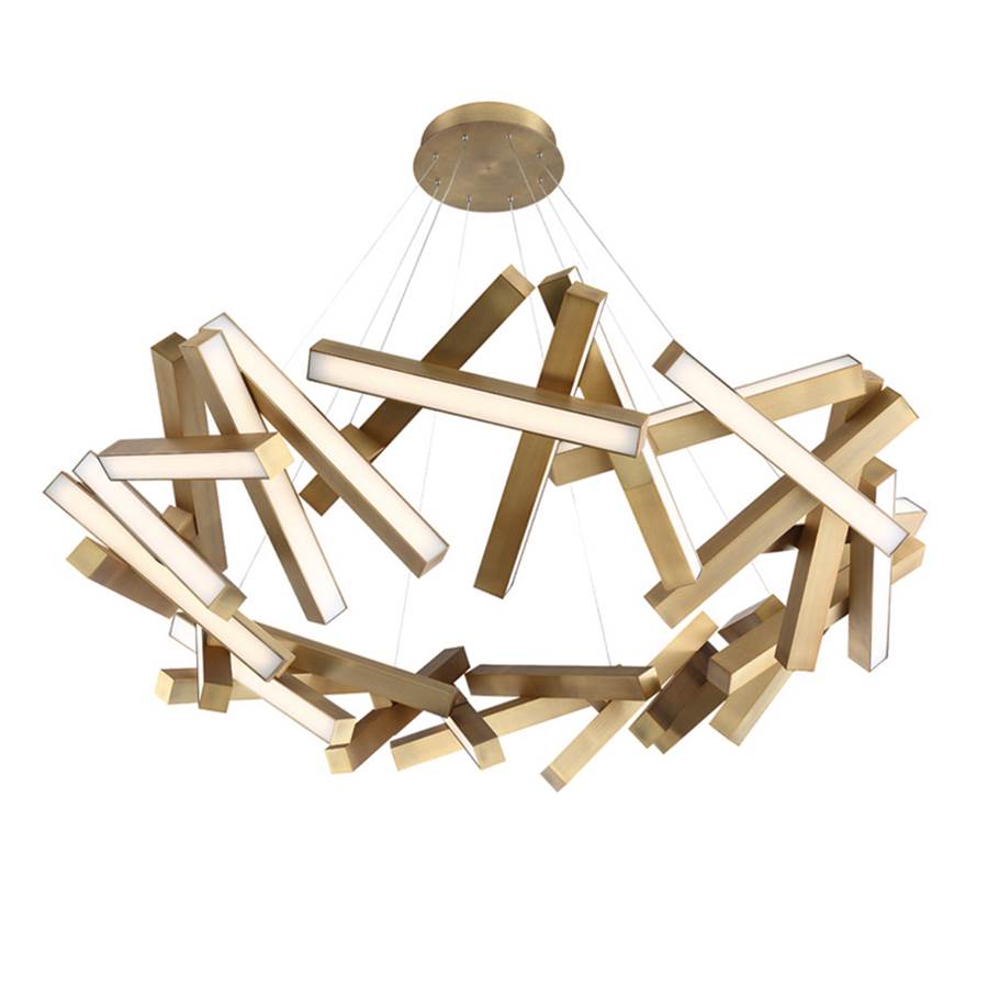 Modern Forms PD-64861-AB Aged Brass Chaos 61'' Led Chandelier Light 3000k In Aged Brass Image 1
