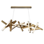 Modern Forms PD-64872-AB Aged Brass Chaos 72'' Led Linear Pendant Light 3000k In Aged Brass Image 1