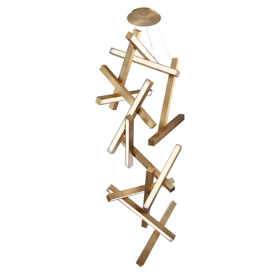 Modern Forms PD-64875-AB Aged Brass Chaos 75'' Led Chandelier Light 3000k In Aged Brass Image 1