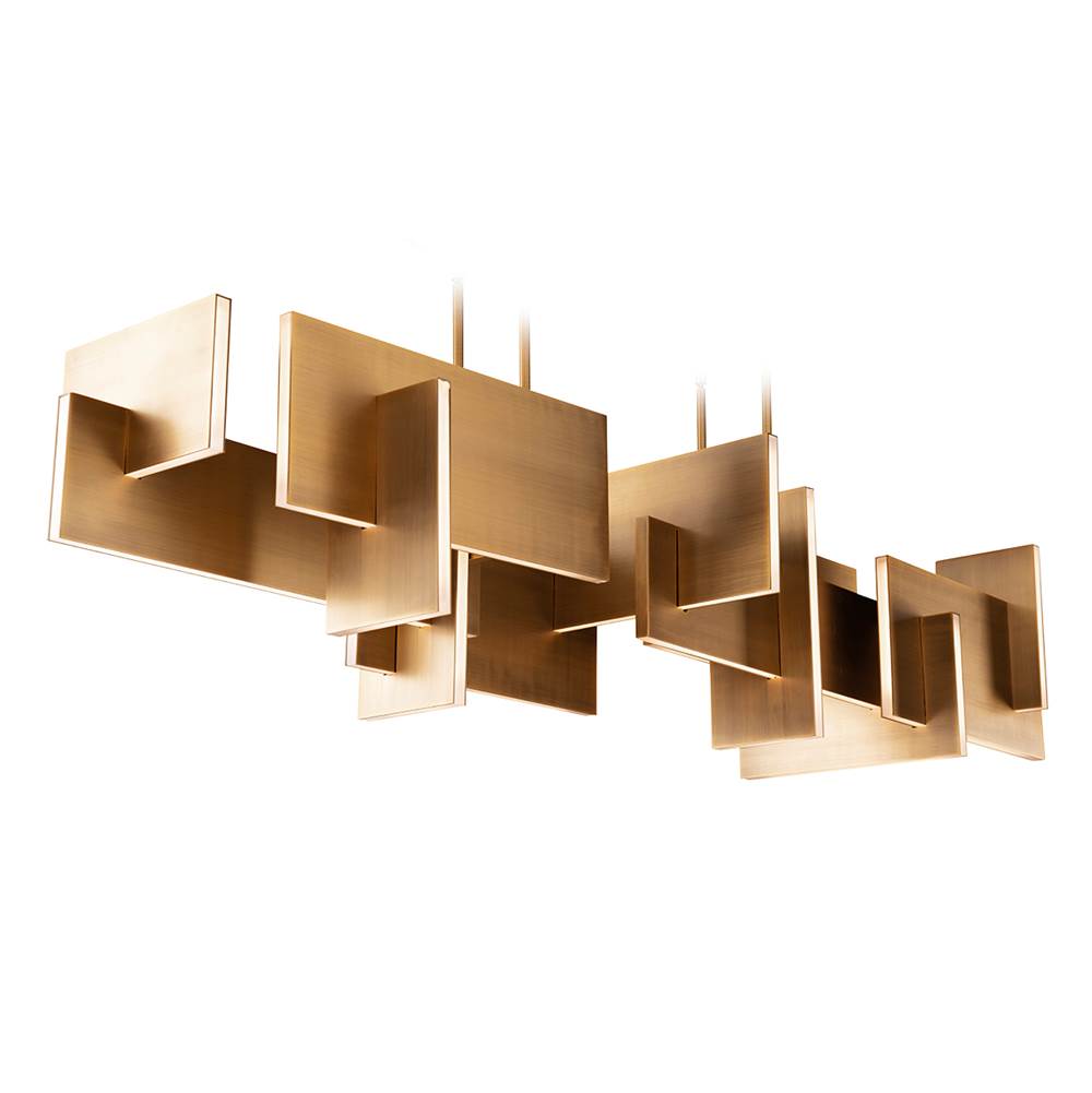 Modern Forms Amari 58'' Led Linear Pendant Light 3000k In Aged Brass