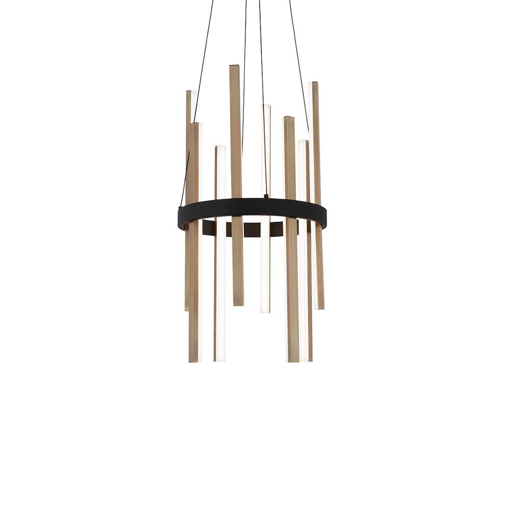 Modern Forms Harmonix 14'' Led Pendant Light 3000k In Black And Aged Brass