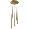 Modern Forms Cascade 17'' Led Multi-light Pendant Light 3500k In Aged Brass
