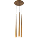 Modern Forms Cascade 12'' Led Multi-light Pendant Light 3500k In Aged Brass