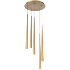 Modern Forms Cascade 17'' Led Multi-light Pendant Light 3500k In Aged Brass
