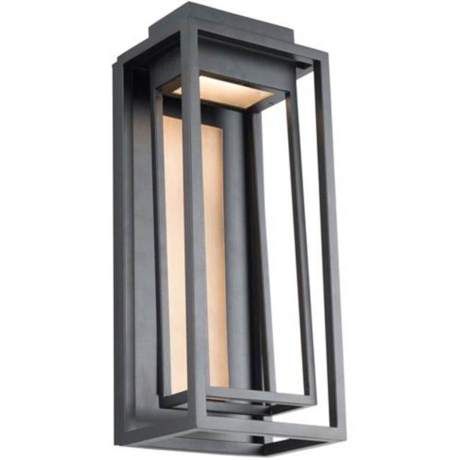 Modern Forms Dorne 18'' Led Outdoor Wall Sconce Light 3000k In Black And Aged Brass