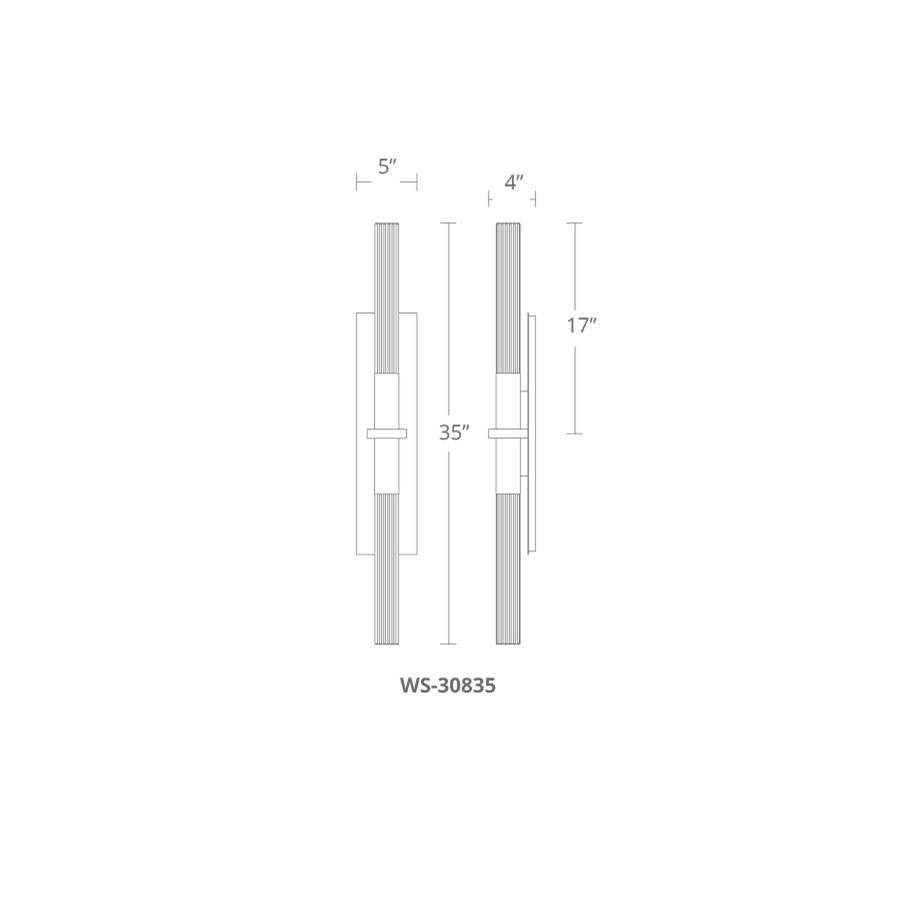 Modern Forms WS-30835-AB Aged Brass Cinema 35'' Led Wall And Bath Vanity Light 3500k In Aged Brass Image 2