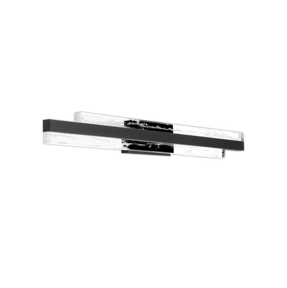 Modern Forms Tandem 27'' Led Wall And Bath Vanity Light 3000k In Black