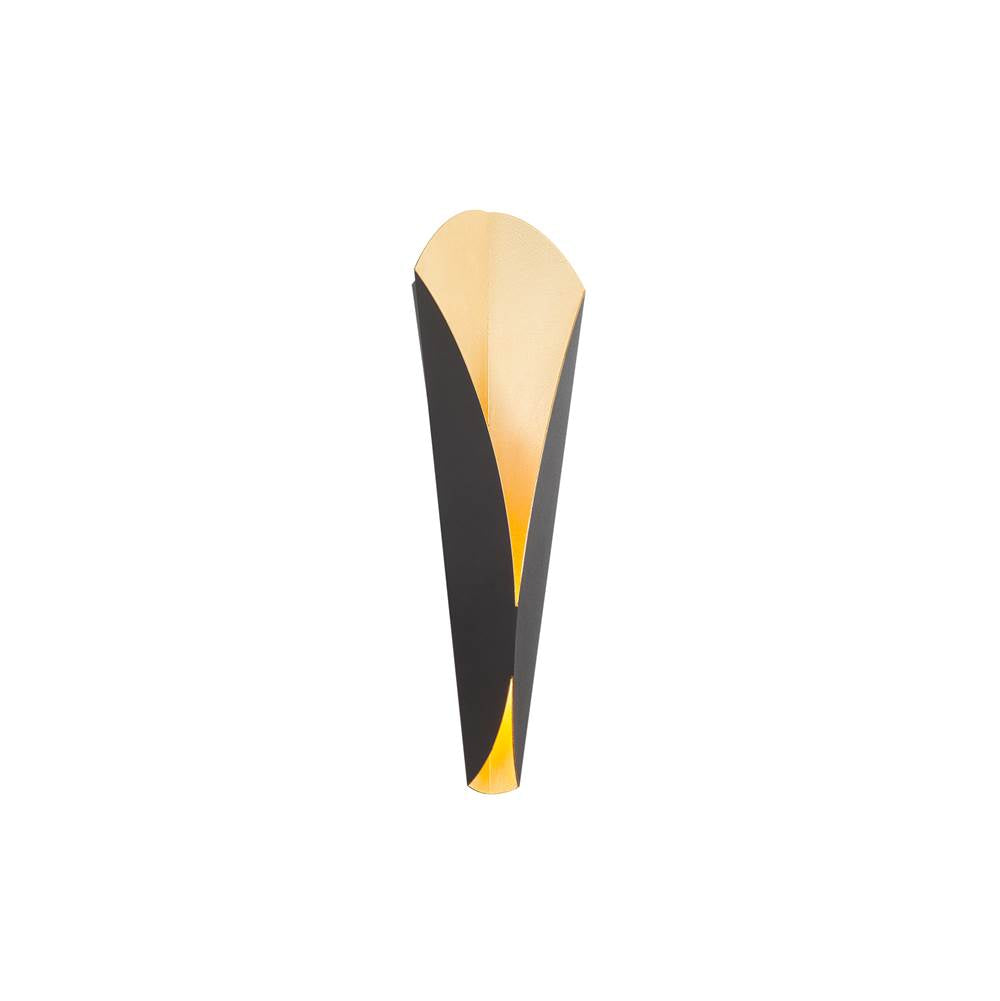 Modern Forms Fleur 22'' Led Wall Sconce Light 3000k In Bronze And Gold Leaf