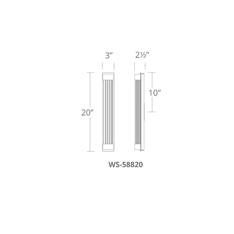 Modern Forms WS-58820-AB Aged Brass Tower 20'' Led Wall And Bath Light 3500k In Aged Brass Image 2