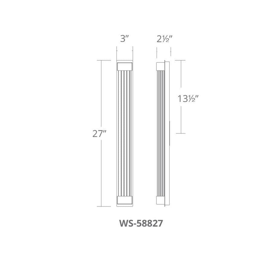 Modern Forms WS-58827-AB Aged Brass Tower 27'' Led Wall And Bath Light 3500k In Aged Brass Image 2