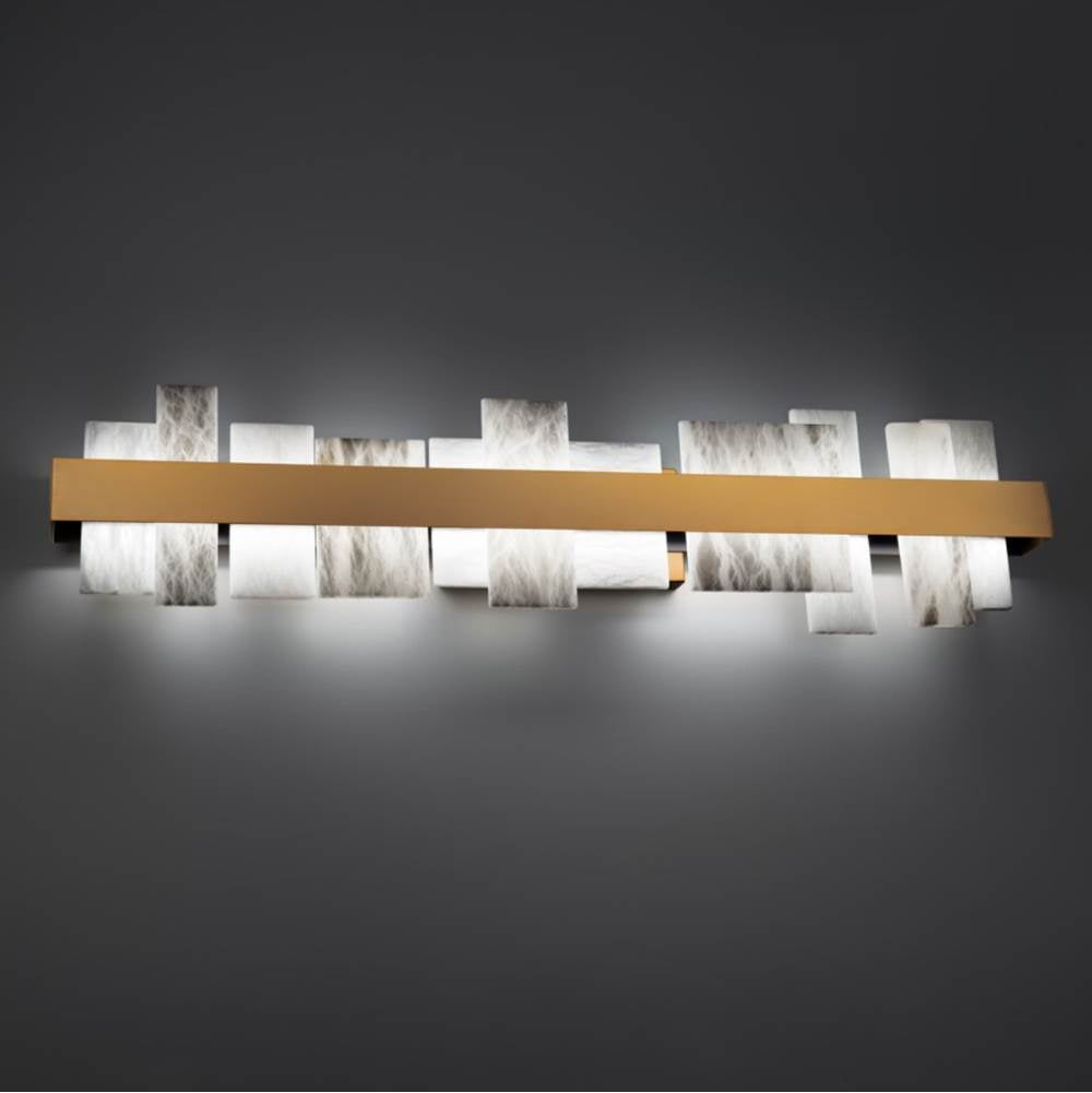 Modern Forms Acropolis 37'' Led Wall And Bath Vanity Light 3000k In Aged Brass