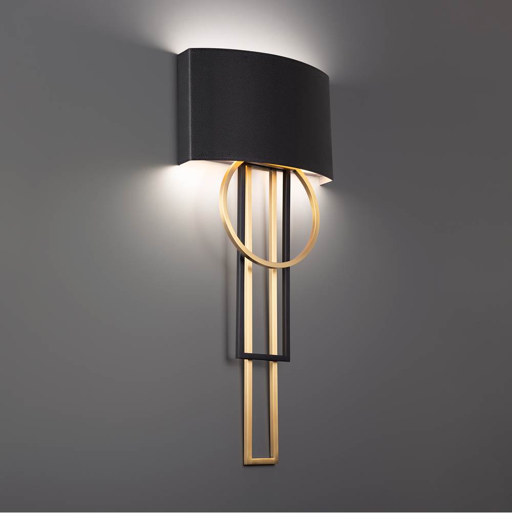 Modern Forms Sartre 32'' Led Indoor Sconce Light 3000k In Black And Aged Brass