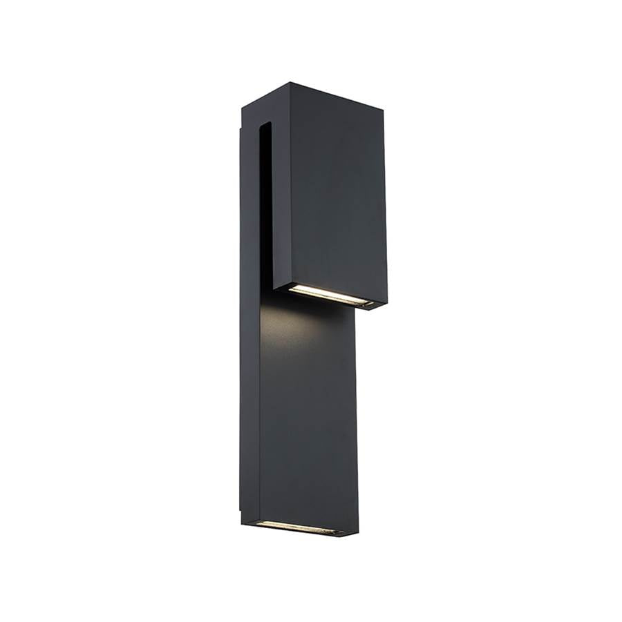 Modern Forms Double Down Double Down 18'' Led Outdoor Wall Sconce Light 3000k In Black