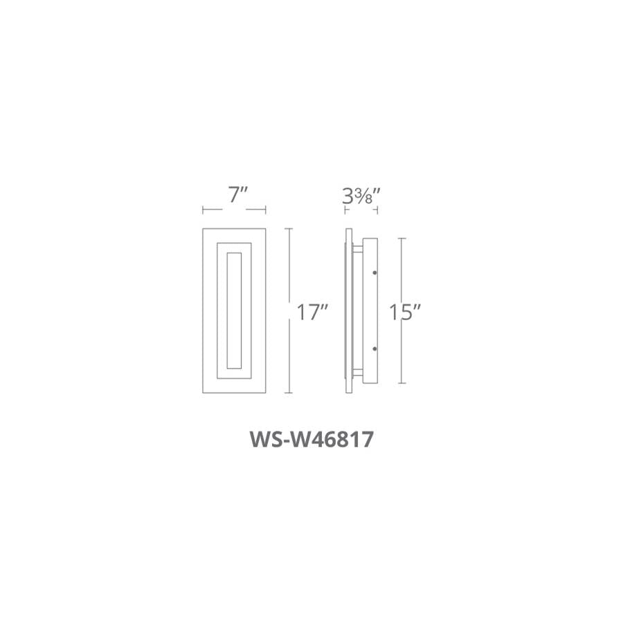 Modern Forms WS-W46817-BK Black Shadow 17'' Led Outdoor Wall Sconce Light 3000k In Black Image 2