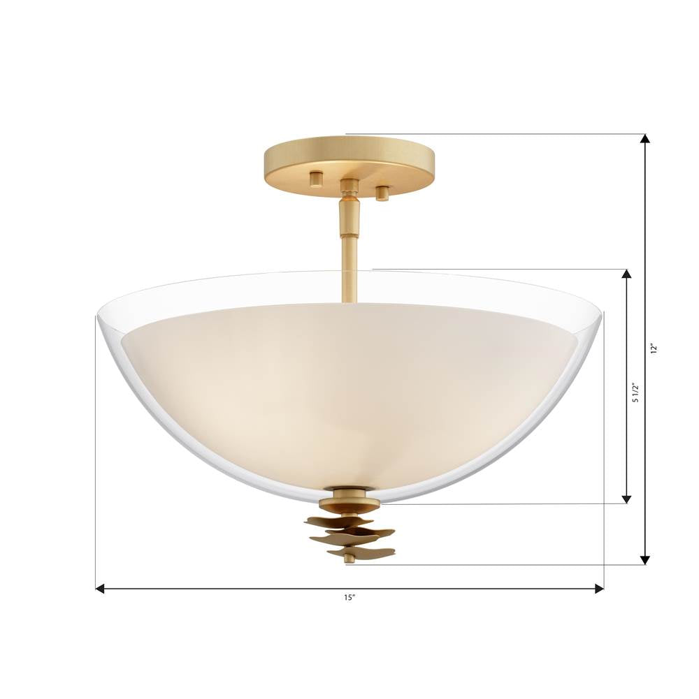 Minka-Lavery 10255-732 Legacy Brass Elowen 15'' 3-light Semi-flush Mount Image 2