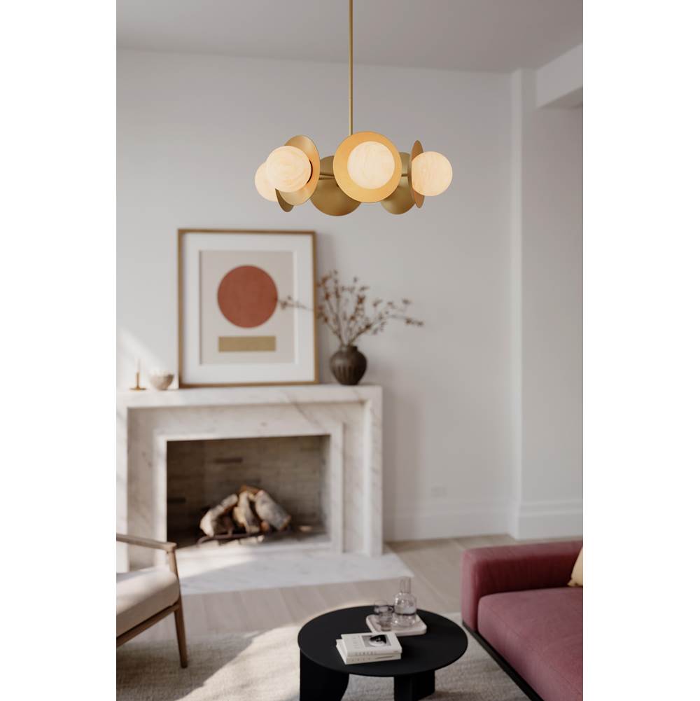 Minka-Lavery 10386-732 Legacy Brass Olenne 28'' 6-light Pendant Image 3