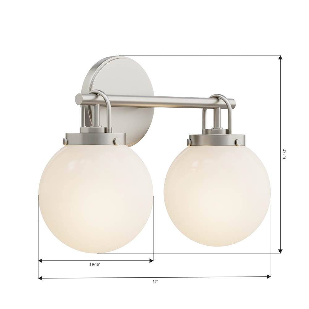 Minka-Lavery 12012-84 Brushed Nickel Ortesa 15'' 2-light Vanity Image 2