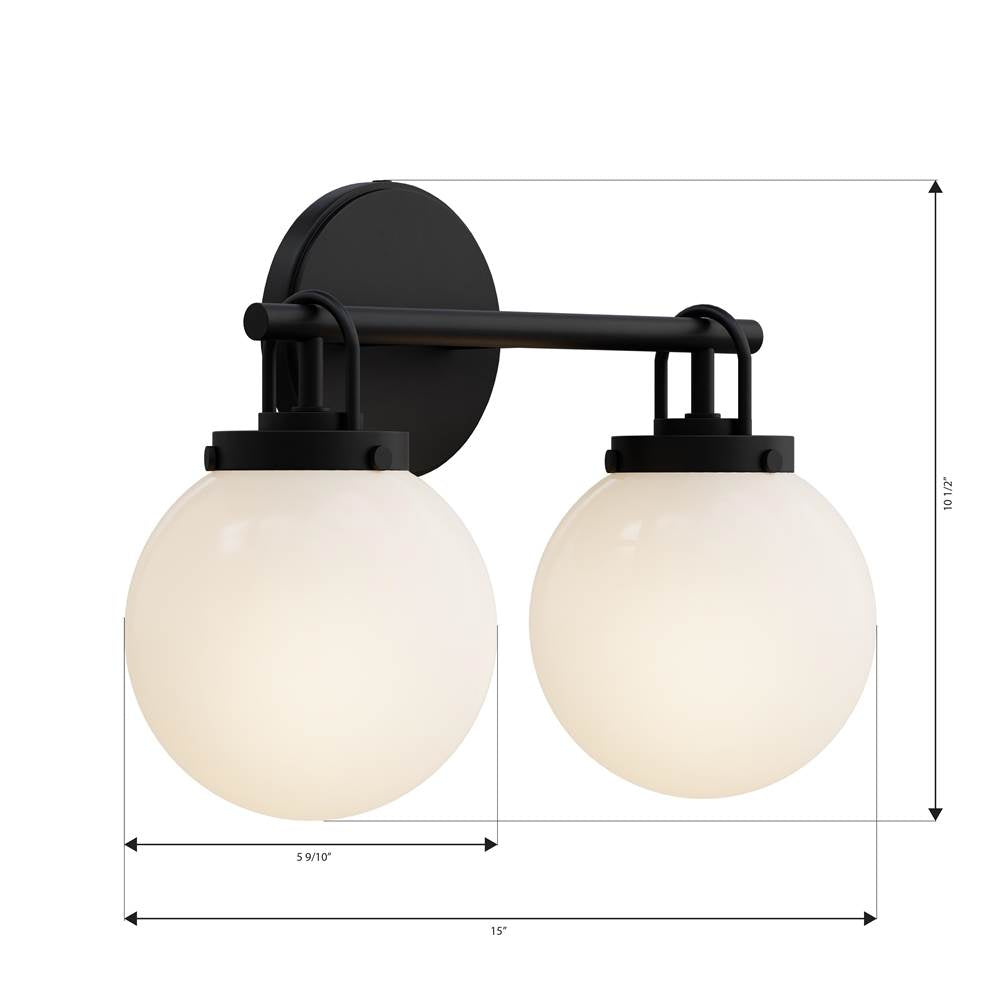 Minka-Lavery 12012-899 Dark Matte Black Ortesa 15'' 2-light Vanity Image 2