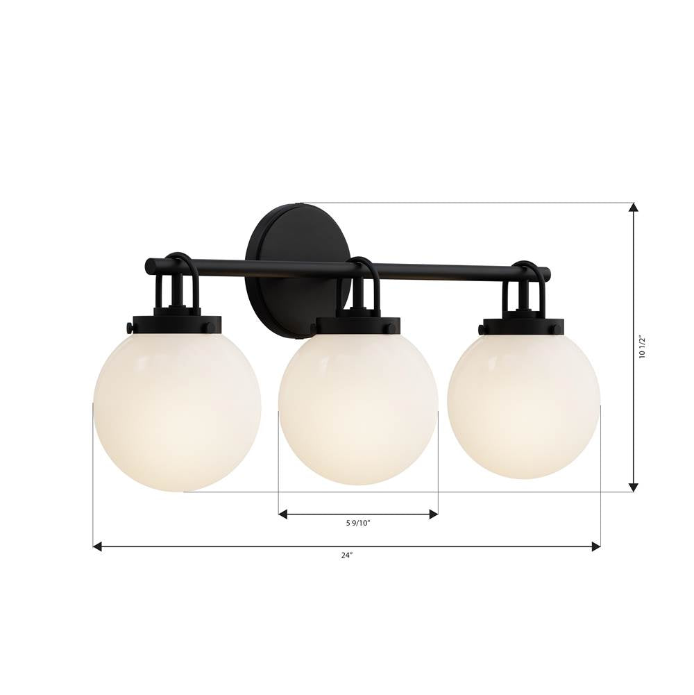 Minka-Lavery 12013-899 Dark Matte Black Ortesa 24'' 3-light Vanity Image 2