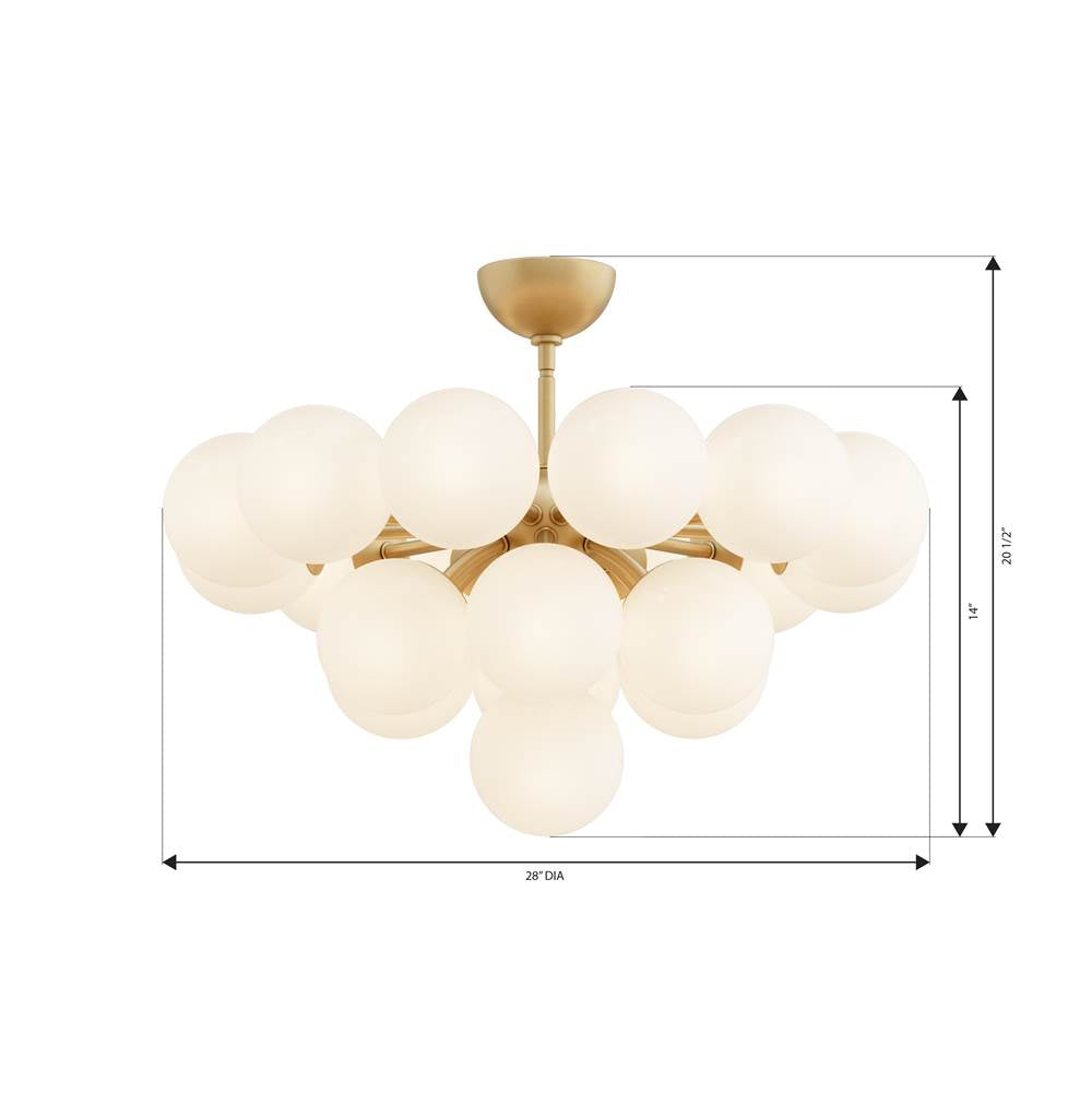 Minka-Lavery 12079-732 Legacy Brass Lunara 28'' 19-light Convertible Chandelier/semi-flush Mount Image 2