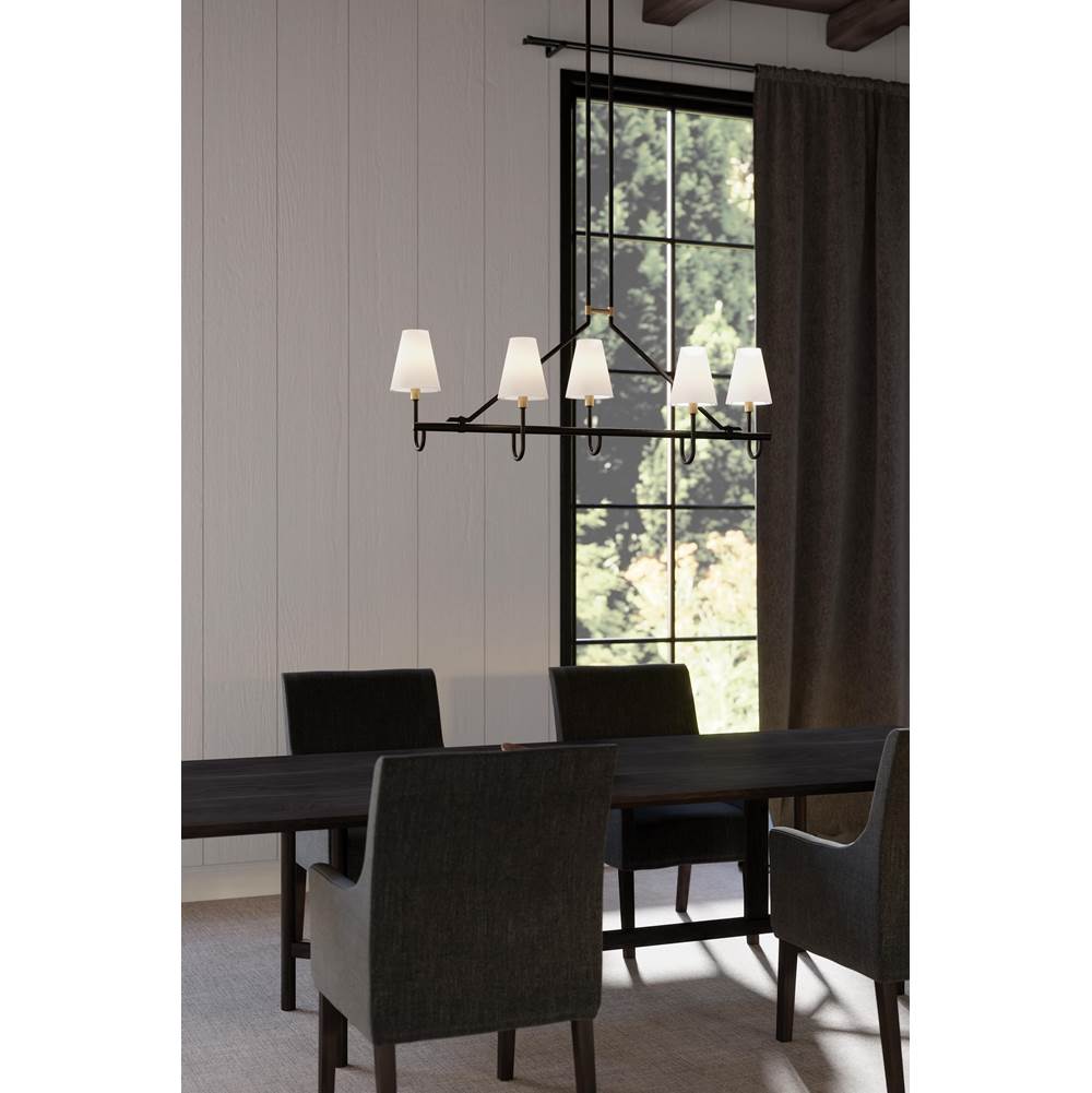 Minka-Lavery 12105-855 Legacy Brass Bellforge 51'' 5-light Linear Chandelier Image 4